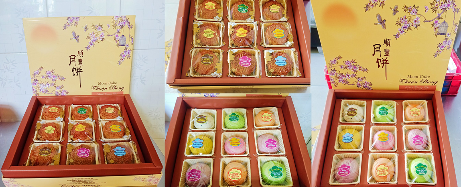 COMBO HỘP 9 CÁI 9 LOẠI NHÂN - BÁNH TRUNG THU - BÁNH LỘT DA HỒNG KÔNG - BÁNH NGÀN LỚP